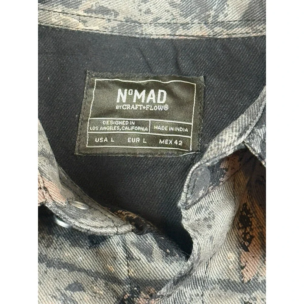 NOMAD Camo Shirt Jacket Men's L Snap Button Workwear Hunting Streetwear Canvas - Picture 3 of 9